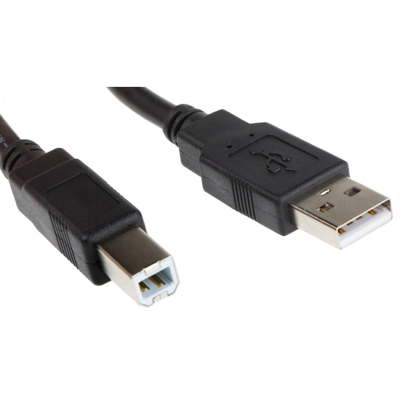1 pcs - Roline USB 2.0 Cable, Male USB A to Male USB B Cable, 800mm
