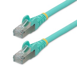 1 pcs - StarTech.com Cat6a Straight Male RJ45 to Straight Male RJ45 Ethernet Cable, Braid, Light Blue LSZH Sheath, 500mm, Low