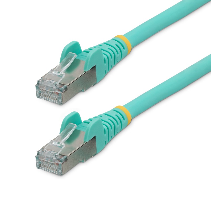 1 pcs - StarTech.com Cat6a Straight Male RJ45 to Straight Male RJ45 Ethernet Cable, Braid, Light Blue LSZH Sheath, 500mm, Low