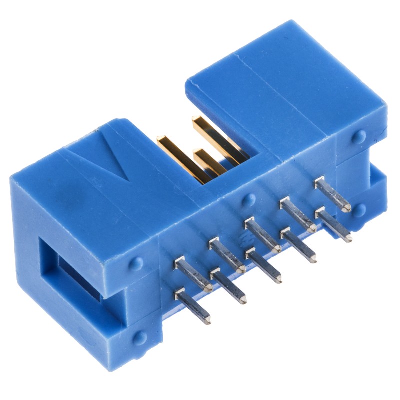 50 pcs - TE Connectivity AMP-LATCH Series Straight Through Hole PCB Header, 10 Contact(s), 2.54mm Pitch, 2 Row(s), Shrouded