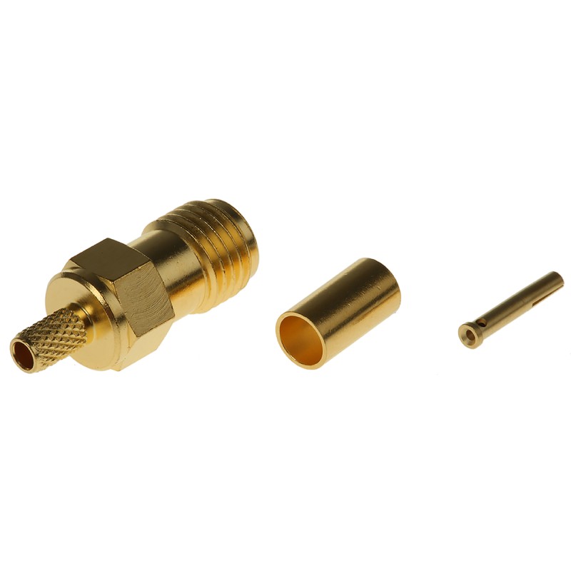1 pcs - Telegartner, jack Cable Mount SMA Connector, 50Ω, Crimp Termination, Straight Body