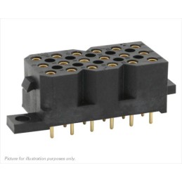 1 pcs - Souriau SMS Series Straight PCB Mount PCB Socket, 9-Contact, 3-Row, 5.08mm Pitch, Solder Termination