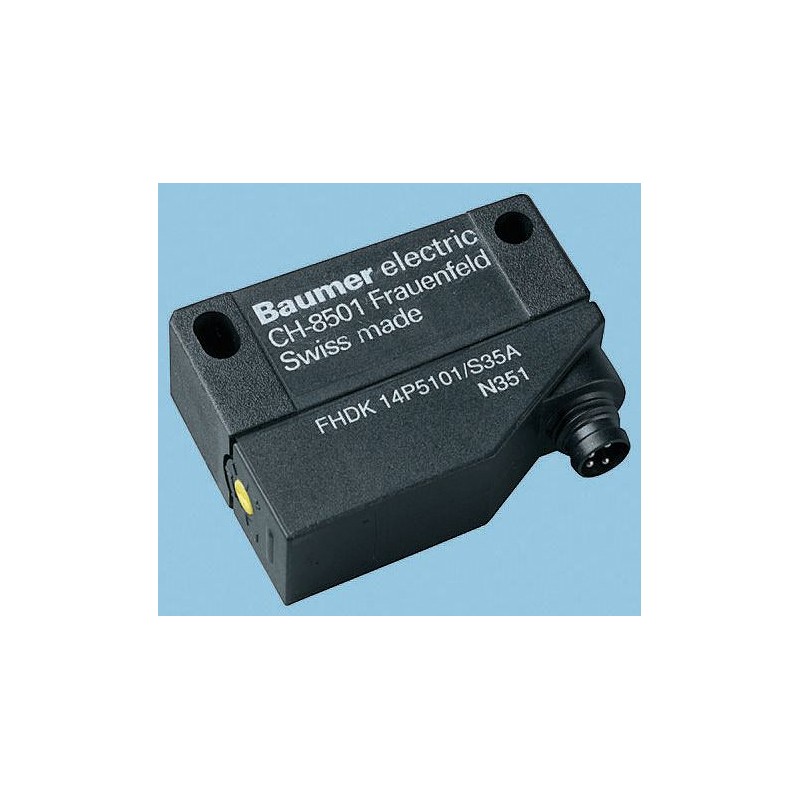 1 pcs - Baumer Diffuse Photoelectric Sensor, Block Sensor, 5 mm - 600 mm Detection Range