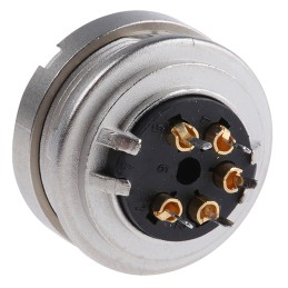 1 pcs - Lumberg, KGR 5 Pole M16 Din Socket, DIN EN 60529, 5A, 250 V ac IP40, Female, Panel Mount