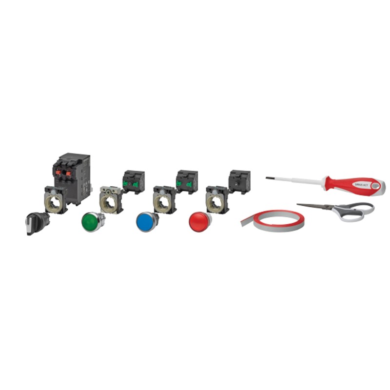 1 pcs - Siemens 3SU1 Series Illuminated Push Button Starter Kit, 22mm Cutout