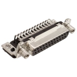 1 pcs - TE Connectivity Amplimite HD-20 25 Way Right Angle Through Hole D-sub Connector Socket, 2.74mm Pitch