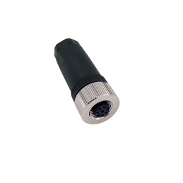 1 pcs - Norcomp Circular Connector, 8 Contacts, Free Hanging, M12 Connector, Plug and Socket, Female, IP66, M12 Series