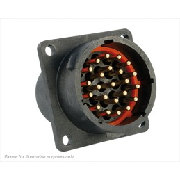1 pcs - Souriau Circular Connector, 23 Contacts, Flange Mount, Plug, Male, IP68, IP69K, UTS Series