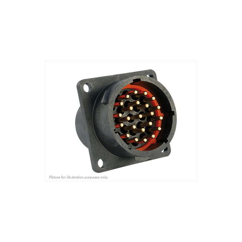 1 pcs - Souriau Circular Connector, 23 Contacts, Flange Mount, Plug, Male, IP68, IP69K, UTS Series