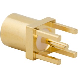 1 pcs - Amphenol RF 262104 Series, jack PCB Mount MCX Connector, 50Ω, Through Hole Termination, Straight Body