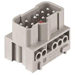 1 pcs - HARTING Heavy Duty Power Connector Insert, 16A, Male, Han-Eco Series, 10 Contacts