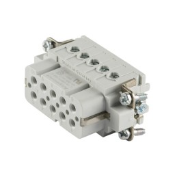 1 pcs - Amphenol Industrial Heavy Duty Power Connector Insert, 16A, Female, Heavy Mate C146 Series, 10+PE Contacts