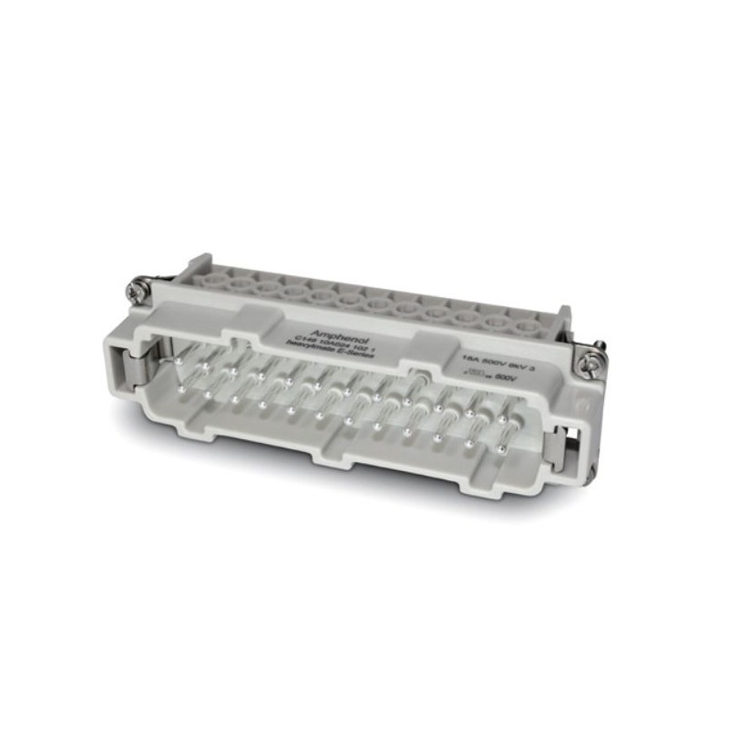 1 pcs - Amphenol Industrial Heavy Duty Power Connector Insert, 16A, Male, C146 Series, 24 Contacts