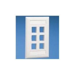 10 pcs : NK6FWHY - Wire Ducting & Raceways SINGLE GANG VERTICA FACEPLATE W/6NETKEY