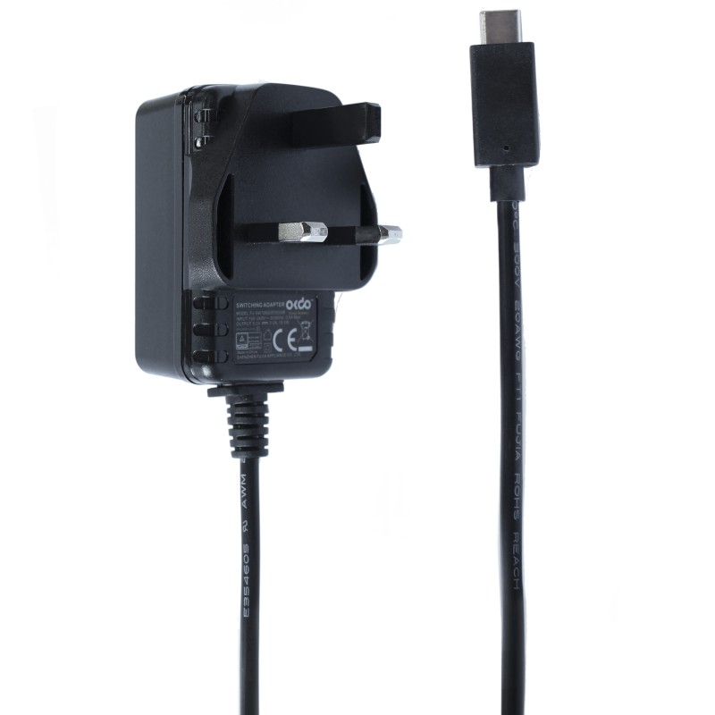 1 pcs - Okdo Raspberry Pi Power Supply, USB Type C with UK Plug Type, 1.5m