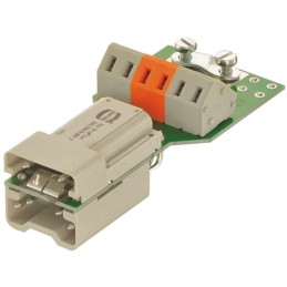 1 pcs - HARTING Heavy Duty Power Connector Insert, 10A, Male, HAN Brid Series, 6 Contacts