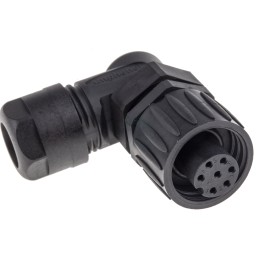 1 pcs - Amphenol Circular Connector, 6 + PE Contacts, Cable Mount, Socket, Female, IP65, IP67, Ecomate Series