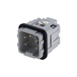 1 pcs - Amphenol Industrial Heavy Duty Power Connector Module, 16A, Male, Heavy Mate C146 Series, 4 Contacts