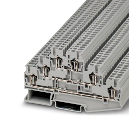1 pcs - Phoenix Contact Clipline Series Grey Feed Through Terminal Block, 4mm², Triple-Level, Spring Clamp Termination
