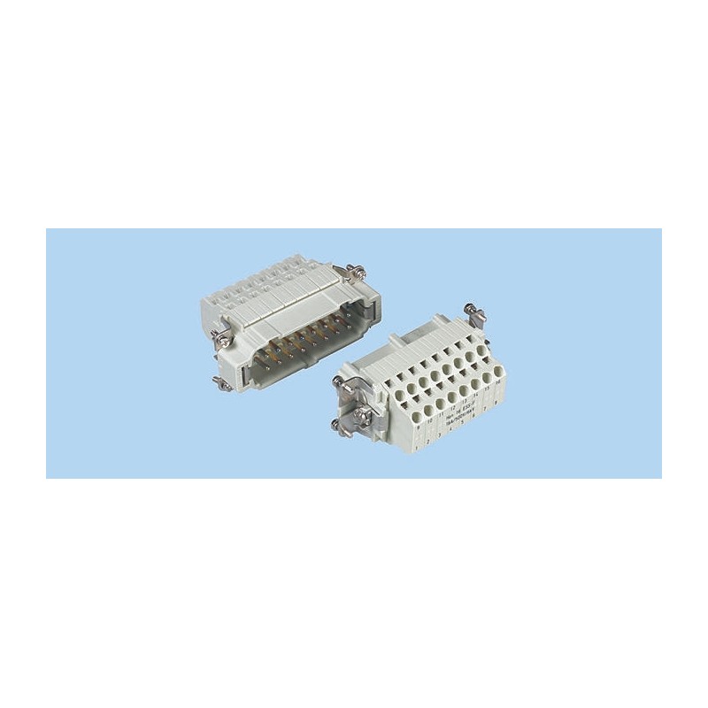 1 pcs - HARTING Heavy Duty Power Connector Insert, 16A, Female, Han EES Series, 24 Contacts