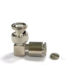 1 pcs - RS PRO, Plug Cable Mount BNC Connector, 50Ω, Clamp Termination, Right Angle Body