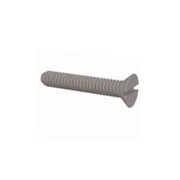 10 pcs : 020256A050PC - Screws & Fasteners 82 Slotted CSK Screw, 2-56 Thread, 1/2 Lg, Flat, Transparent, Polycarbonate
