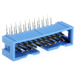 50 pcs - TE Connectivity AMP-LATCH Series Right Angle Through Hole PCB Header, 20 Contact(s), 2.54mm Pitch, 2 Row(s), Shrouded