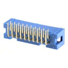50 pcs - TE Connectivity AMP-LATCH Series Right Angle Through Hole PCB Header, 20 Contact(s), 2.54mm Pitch, 2 Row(s), Shrouded