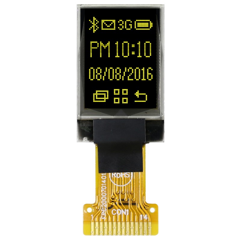 1 pcs - Midas 0.71in Yellow Passive matrix OLED Display 48 x 64pixels COT I2C Interface