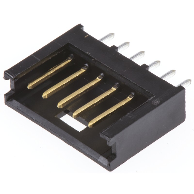 1000 pcs - TE Connectivity AMPMODU MOD II Series Straight Through Hole PCB Header, 6 Contact(s), 2.54mm Pitch, 1 Row(s), Shroude
