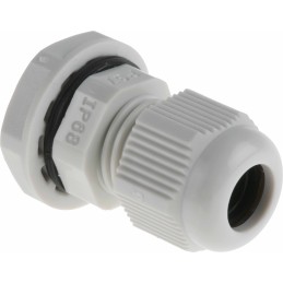 10 pcs - RS PRO Grey Nylon Cable Gland, PG7 Thread, 3.5mm Min, 6mm Max, IP68