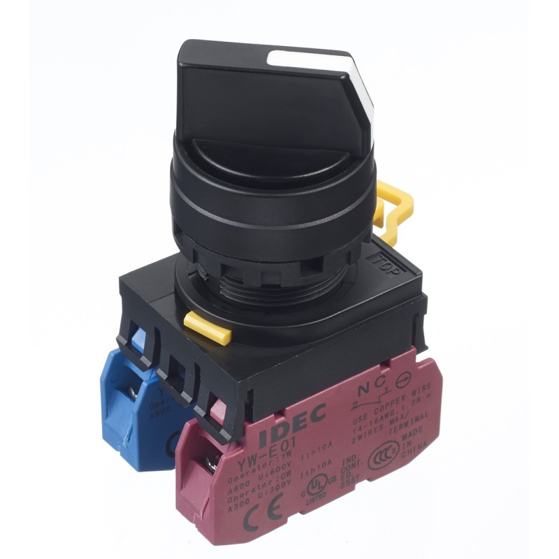 1 pcs - Idec Spring Return Selector Switch - (SPDT) 22mm Cutout Diameter, Illuminated 2 Positions