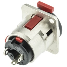 1 pcs - Neutrik Jack Connector 6.35 mm Panel Mount Stereo Socket, 3Pole 10A