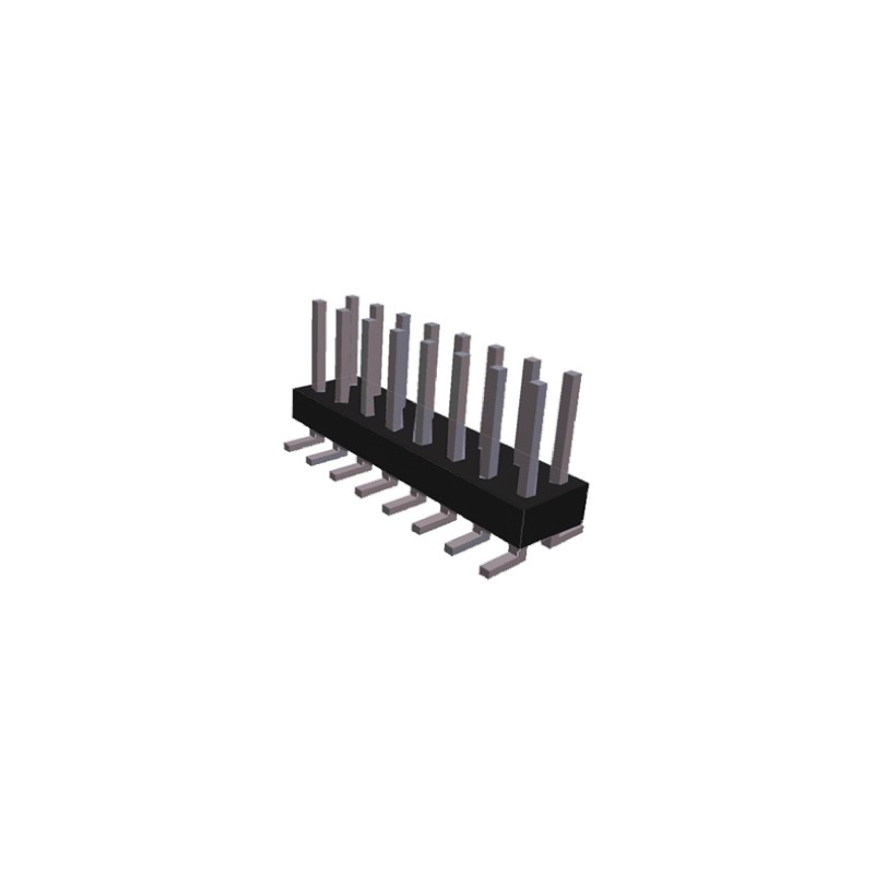 1 pcs - TE Connectivity AMPMODU MOD II Series Straight Surface Mount Pin Header, 10 Contact(s), 2.54mm Pitch, 2 Row(s),