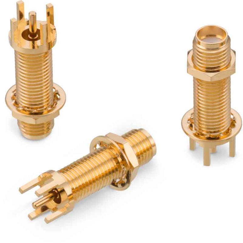 1 pcs - Wurth Elektronik WR-SMA Series, jack PCB Mount SMA Connector, Solder Termination, Straight Body