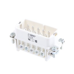 1 pcs - Epic Contact Heavy Duty Power Connector Insert, 14A, Male, H-A Series, 10 Contacts