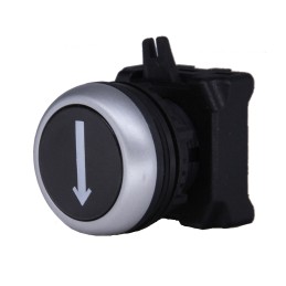 1 pcs - RS PRO Black Spring Return Push Button Head, 22mm Cutout, IP65
