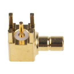 1 pcs - RS PRO, Plug PCB Mount SMB Connector, 50Ω, Solder Termination, Right Angle Body