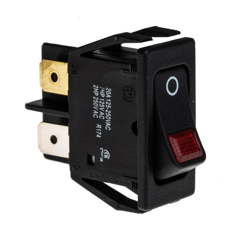 1 pcs - Marquardt Illuminated DPST, On-None-Off Rocker Switch Panel Mount