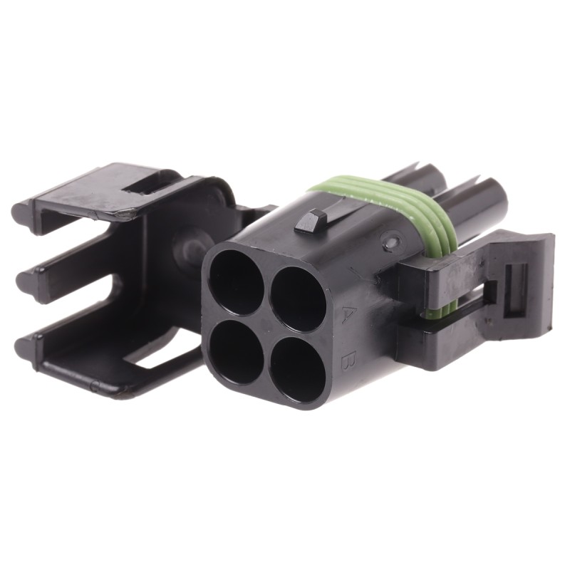 1 pcs - Delphi, Weather-Pack Automotive Connector Socket 4 Way, Crimp Termination