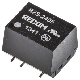 1 pcs - Recom R2S DC-DC Converter, 5V dc/ 400mA Output, 21.6 - 26.4 V dc Input, 2W, Surface Mount, +100°C Max Temp -40°C