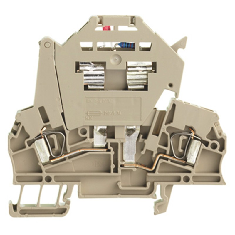 1 pcs - Weidmuller Z Series Beige Fused DIN Rail Terminal, Single-Level, Clamp Termination, Fused