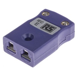 1 pcs - RS PRO In-Line Thermocouple Connector for Use with Type E Thermocouple, Miniature Size, IEC Standard