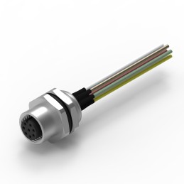 10 pcs - Wurth Elektronik Circular Connector, 8 Contacts, Panel Mount, M12 Connector, Socket, Female, IP68, WR-CIRC Series