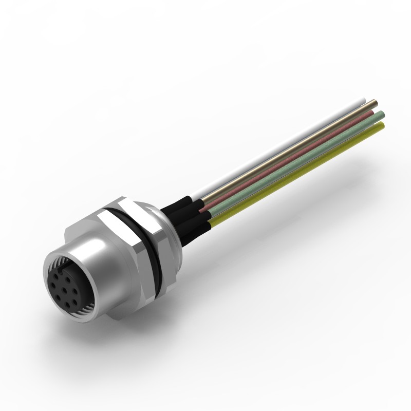 10 pcs - Wurth Elektronik Circular Connector, 8 Contacts, Panel Mount, M12 Connector, Socket, Female, IP68, WR-CIRC Series