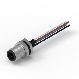 10 pcs - Wurth Elektronik Circular Connector, 5 Contacts, Panel Mount, M12 Connector, Plug, Male, IP68, WR-CIRC Series