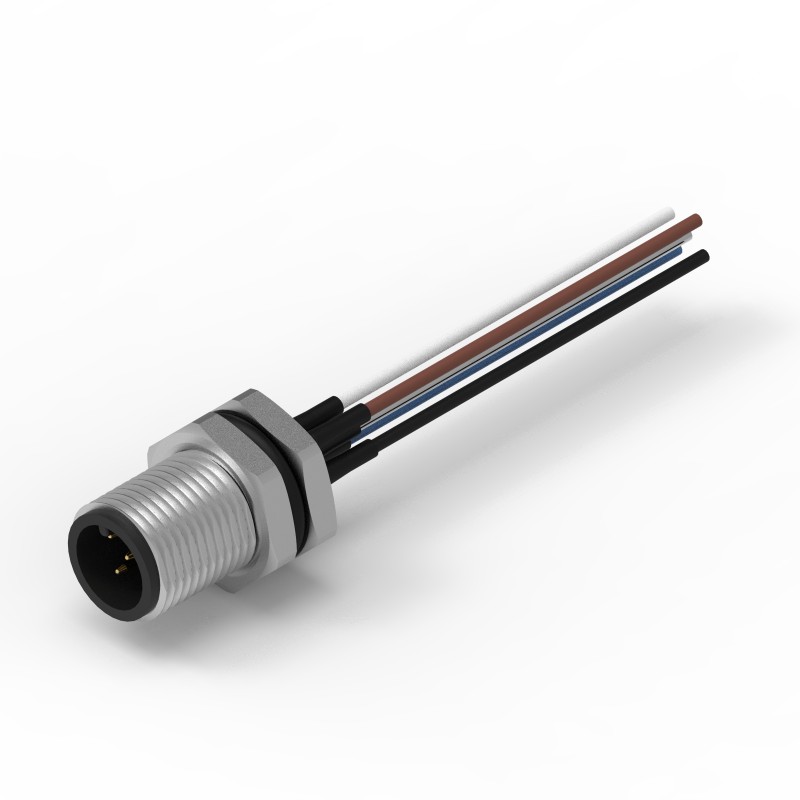 10 pcs - Wurth Elektronik Circular Connector, 5 Contacts, Panel Mount, M12 Connector, Plug, Male, IP68, WR-CIRC Series