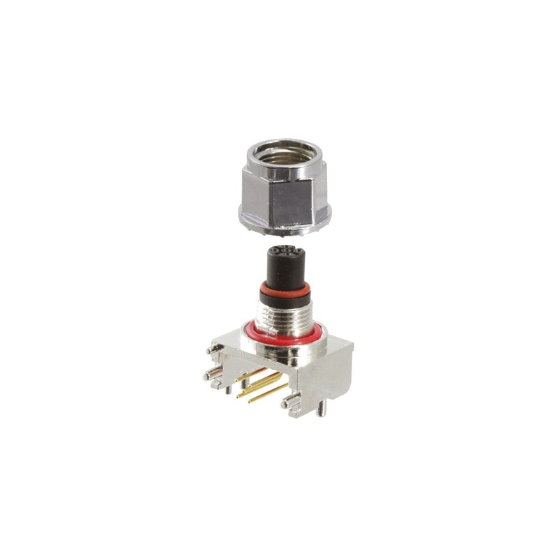 10 pcs - Molex Circular Connector, 5 Contacts, Panel Mount, M12 Connector, Socket, Female, IP67, Micro-Change Series