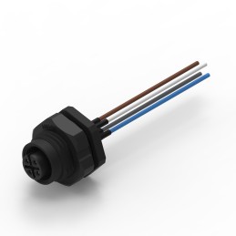 10 pcs - Wurth Elektronik Circular Connector, 4 Contacts, Panel Mount, M12 Connector, Socket, Female, IP68, WR-CIRC Series