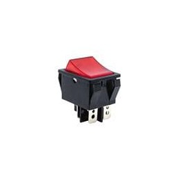 10 pcs : R5BBLKREDEF1 - Rocker Switches DPST OFF-ON PNL 15A